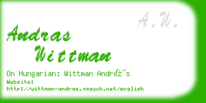 andras wittman business card